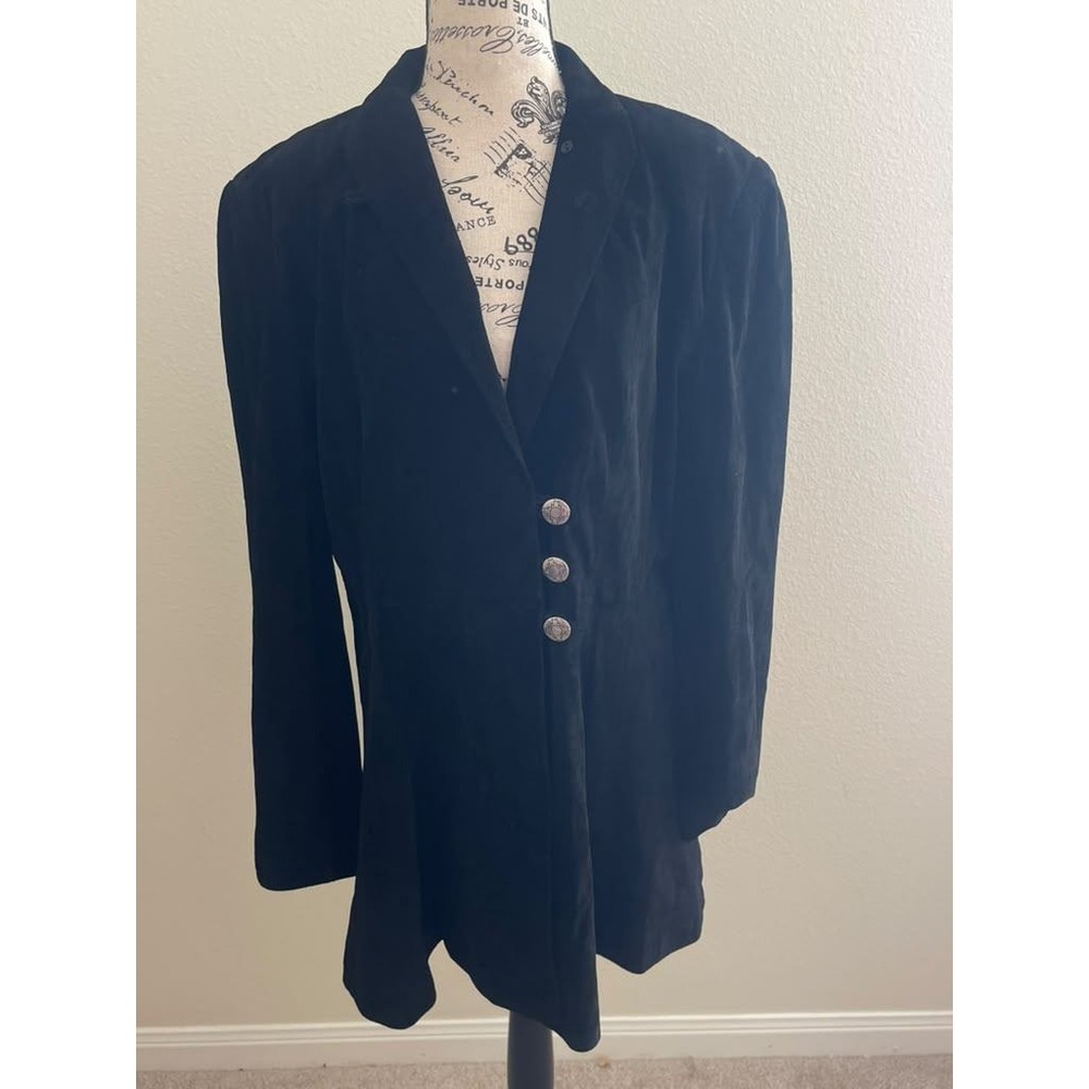 Red River Collection Pioneer Wear Black Suede Leather Western Blazer Jacket 12
